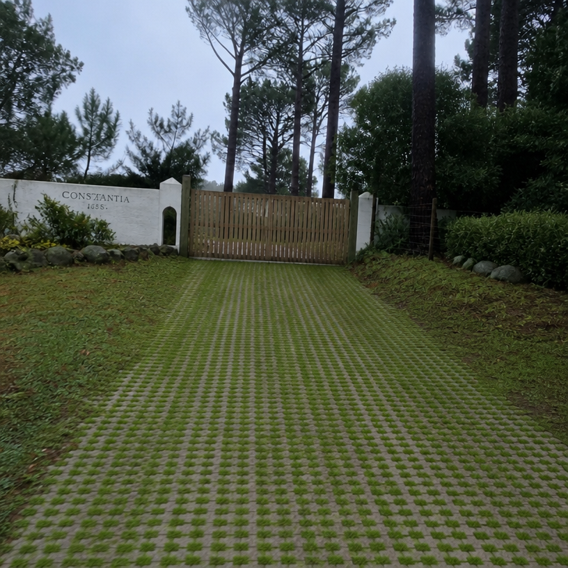 Permeable grass pavers installed in Constantia