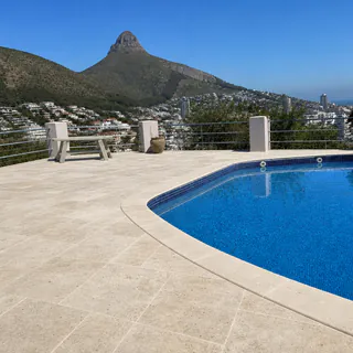 Travertine pool surround